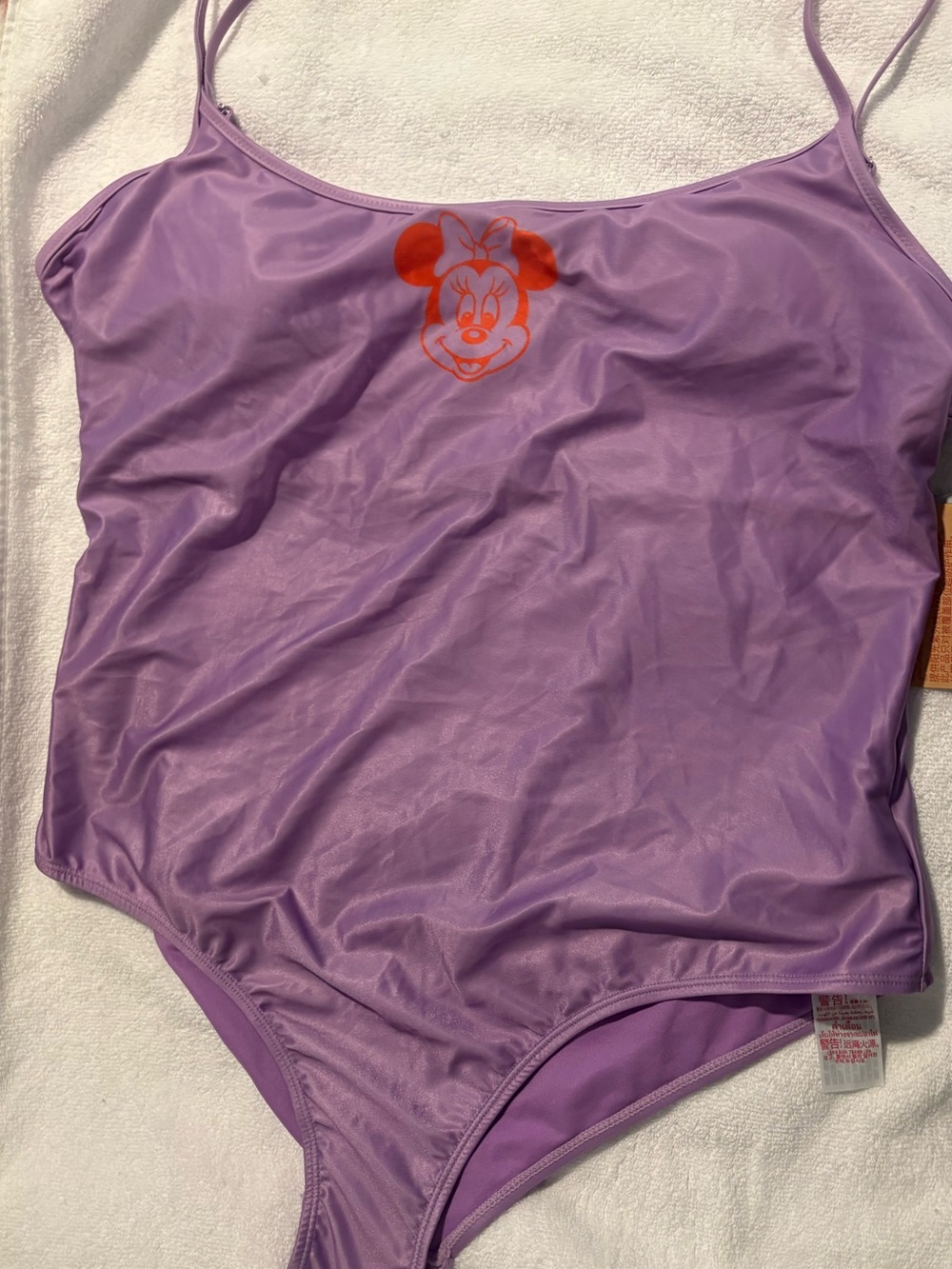 Disney Lavender One-Piece Swimsuit with Orange Minnie Graphic